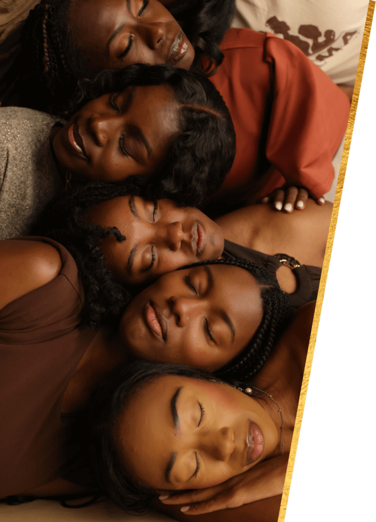 Sista Circle UJIMA arkansas. Image of Black women resting on eachother.